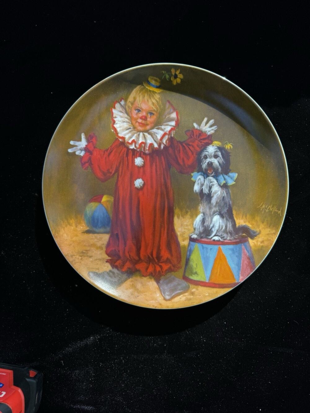 1982 Reco Tommy the Clown John McClelland Knowles Boy Dog Circus -S86